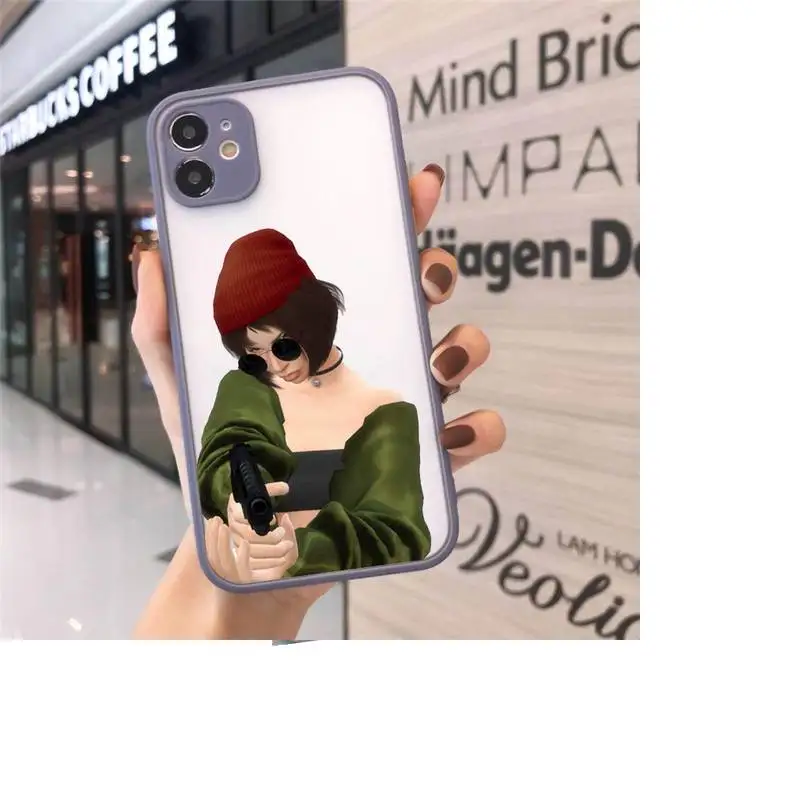 

Movie Leon And Mathilda Phone Cases matte transparent For iphone 7 8 11 12 plus mini x xs xr pro max cover