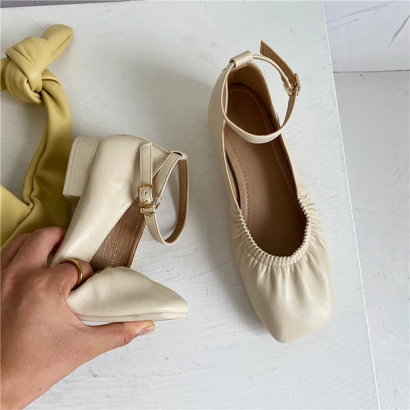 

Shoes Woman Flats Square Toe Modis Shallow Mouth Autumn Clogs Platform Casual Female Sneakers Dress 2021 Round New Summer Grandm