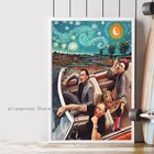 Интересная Картина на холсте с изображением водительского автомобиля Ван Гога Сальвадора Дали, Мужская Настенная картина в стиле ретро, плакаты для домашнего декора