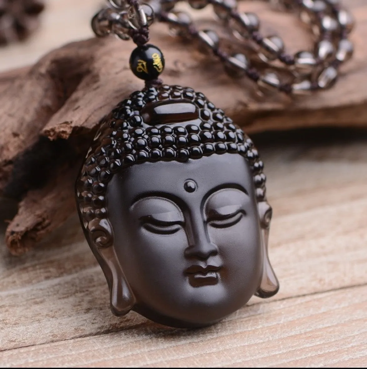 

Natural Ice Obsidian Buddha Head Pendant Necklace Women Men Healing Jewelry Black Jades Buddha Charms Necklace Lucky Amulet Gift