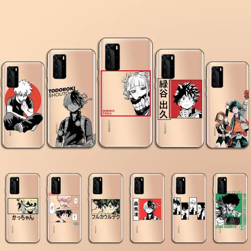 

My hero academia Phone Case Transparent for Huawei P20 P30 P40 lite pro P smart 2019 honor 8x 10i