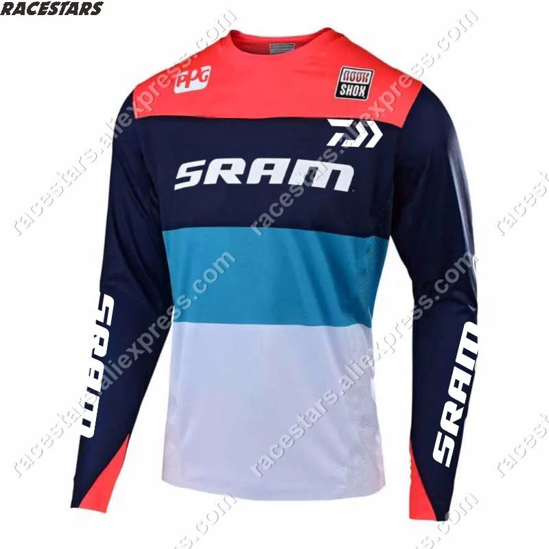 Быстросохнущая футболка с длинным рукавом для гонок на мотоциклах SRAM, Мужская командная одежда для мотоциклистов Crossmax, одежда для езды на велосипеде