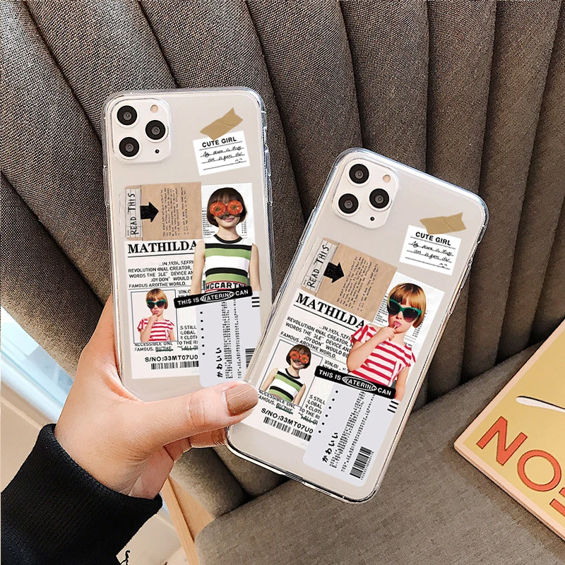 

Retro Label Popular Barcode Phone Case for iPhone 12 11 13 Pro X XR XSMAX 7 8 6 Plus 13mini Clear Soft Silicone TPU couples Case