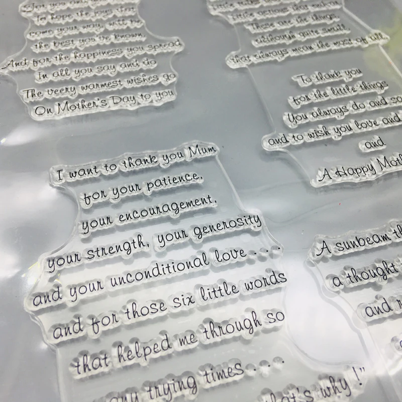 Прозрачные штампы пожелания на день матери альбом для скрапбукинга и открыток