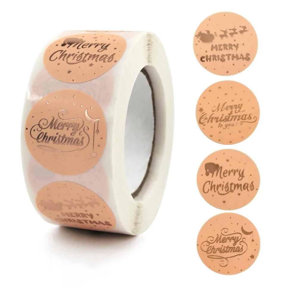 

500 шт., декоративные наклейки на окна «Merry Christmas»