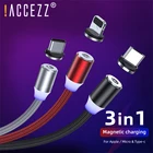 ! Магнитный кабель ACCEZZ Micro USB Type-C для Apple iPhone X, XS MAX, XR, 8, IOS 12, 1 м