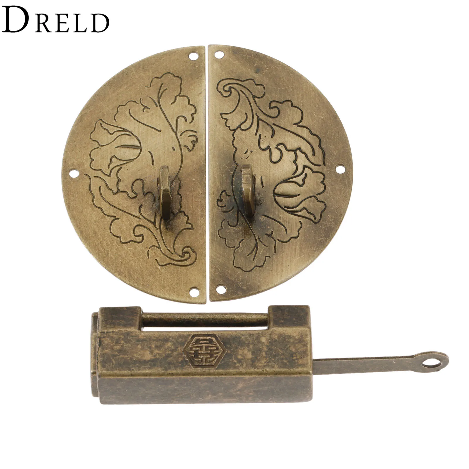 Декоративный замок DRELD для мебели китайский старый + античная коробка