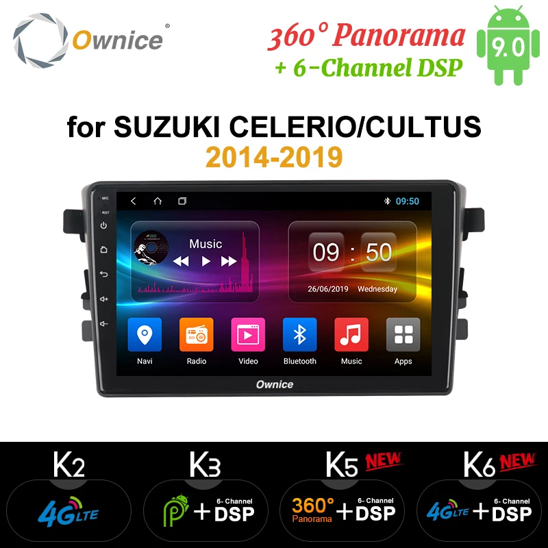 Ownice K3 K5 K6 Android 9 0 360 Панорамное оптическое автомобильное радио для SUZUKI Alto Celerio Cultus