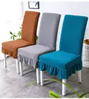 Супермягкая флисовая ткань с юбкой, Чехол для стула, современные флисовые чехлы из спандекса для кухни