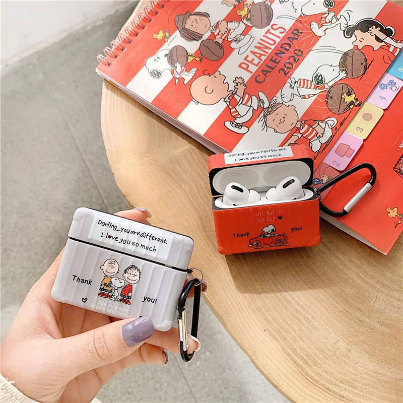 Милые Мультяшные чехлы для наушников Charlie Brown Dogs Apple Airpods Pro 3 жесткий пластиковый