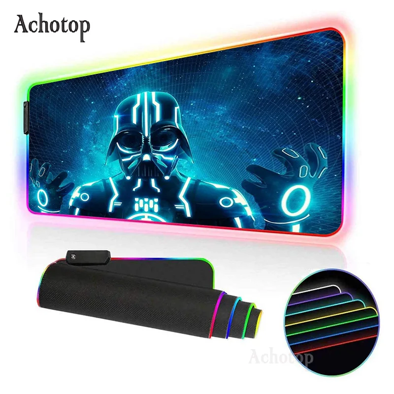 

Wars RGB Mouse Pad Glowing Desktop Durable Blackground Desk Pad Picture 7 Colors Keyboard LED Mice Pad for Gamer Mousepad Carpet