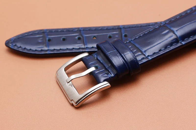 Ремешок из натуральной коровьей кожи с крокодиловым узором синий браслет для