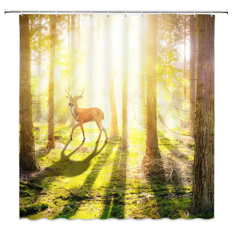 Пейзаж креативный принт занавески для душа ванная комната водонепроницаемый