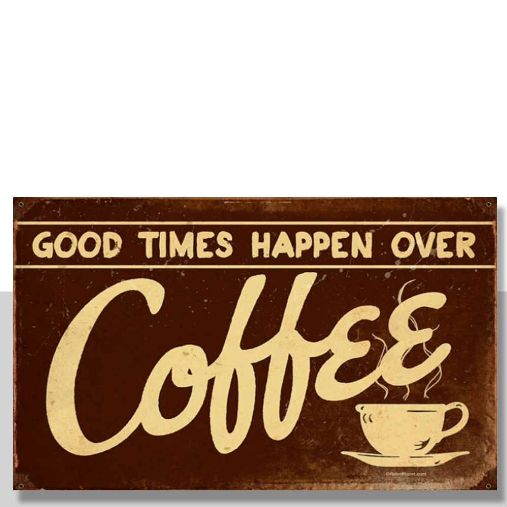 

Кофе, ретро Реплика, винтажный стиль, металлический жестяной знак, подарок для кафе 8x12