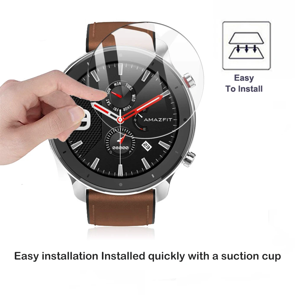Защитная пленка для экрана из закаленного стекла для Xiaomi Amazfit GTR Smart Watch 47 мм 42 мм 2 шт Взрывозащищенная прозрачная пленка против царапин
