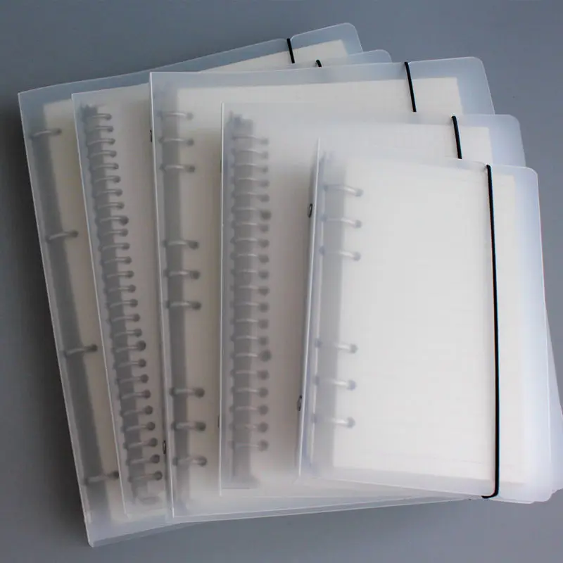 

PP Matte Transparent A4 B5 A5 4/6/9/20/26 Holes Loose-Leaf Notebook Case Inner Page Notebook Shell Office School Supplies