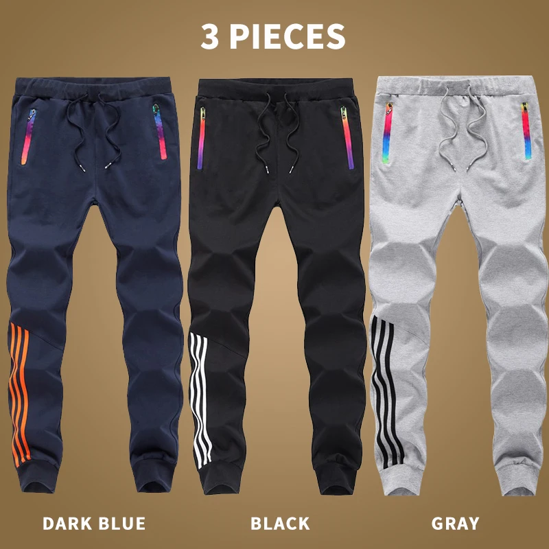 3 шт. Осенние штаны в стиле хип хоп мужские спортивные Хлопковые Штаны для