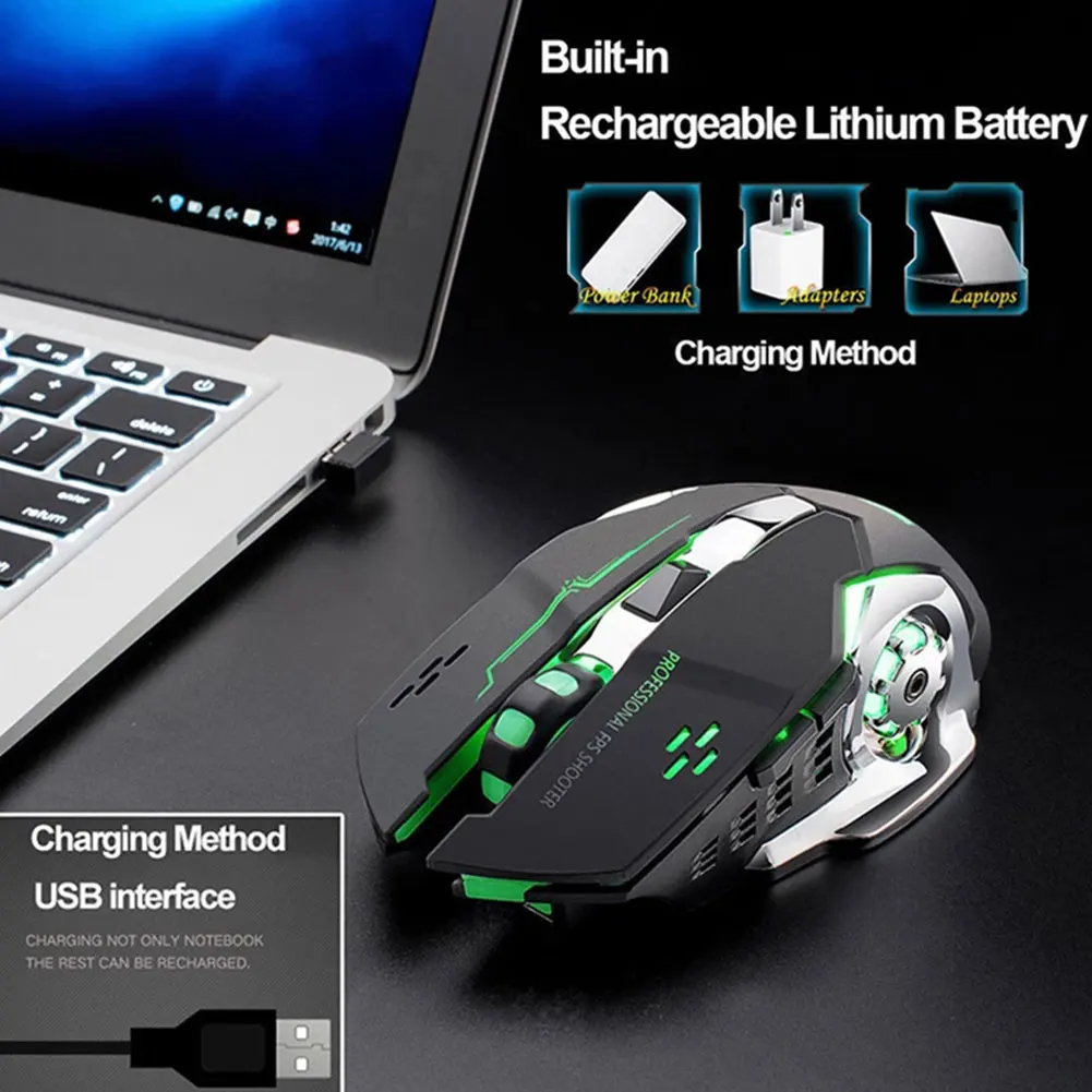 

Wireless Mouse Bluetooth Gaming Mouse Rechargeable Mouse Mechanical Mouse Silent Mouse For PC Laptop LED Backlit Ergonomic