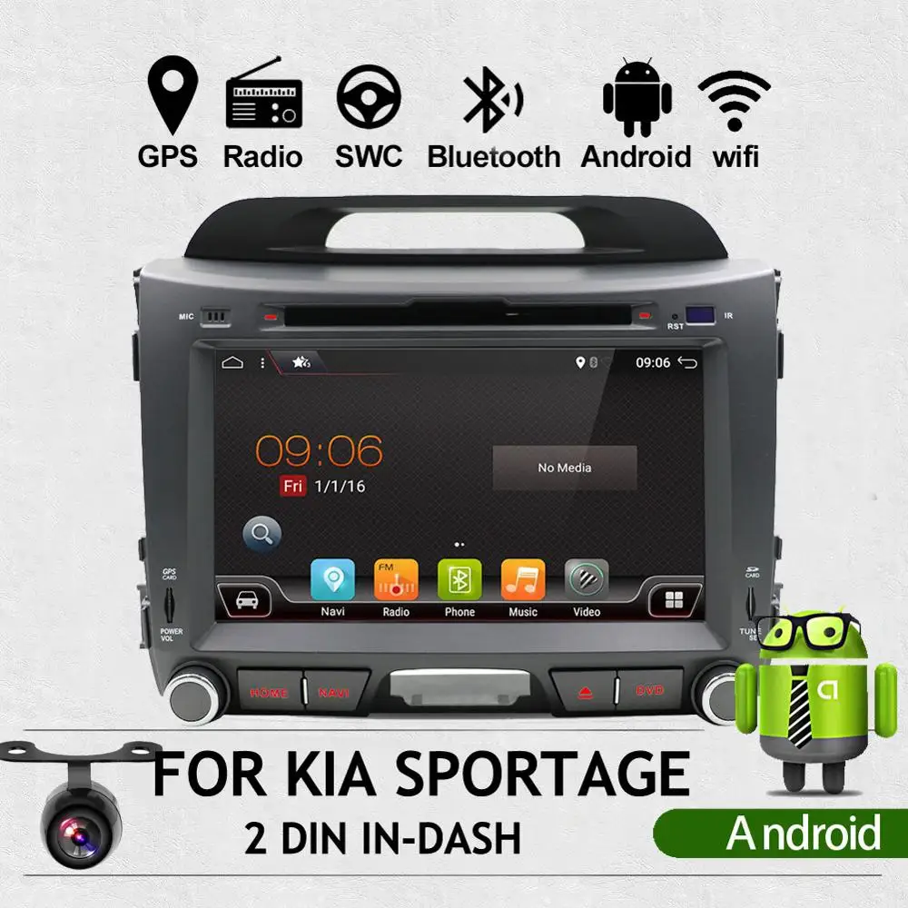 Android 10 четырехъядерный автомобильный dvd плеер для KIA sportage 2011 2012 2013 2014 2015 головное