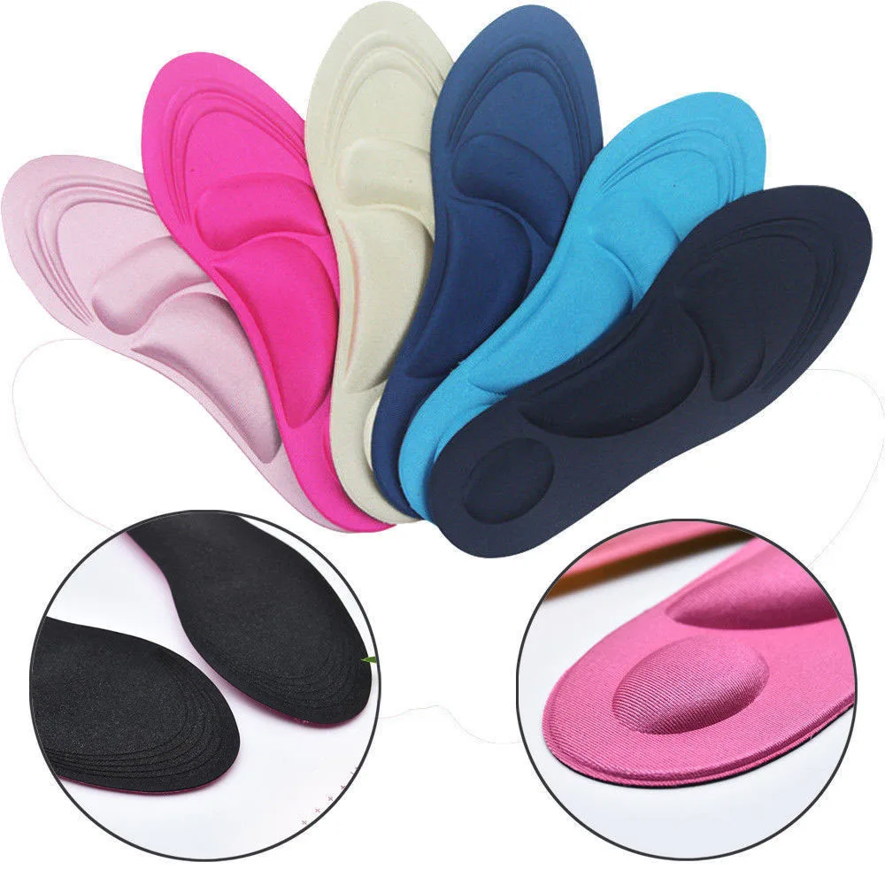 

2021 New 1 Pair Women High Heels Sponge 4D Shoe Insoles Cushions Pads DIY Cutting Sport Arch Support Orthotic Feet Care Massage