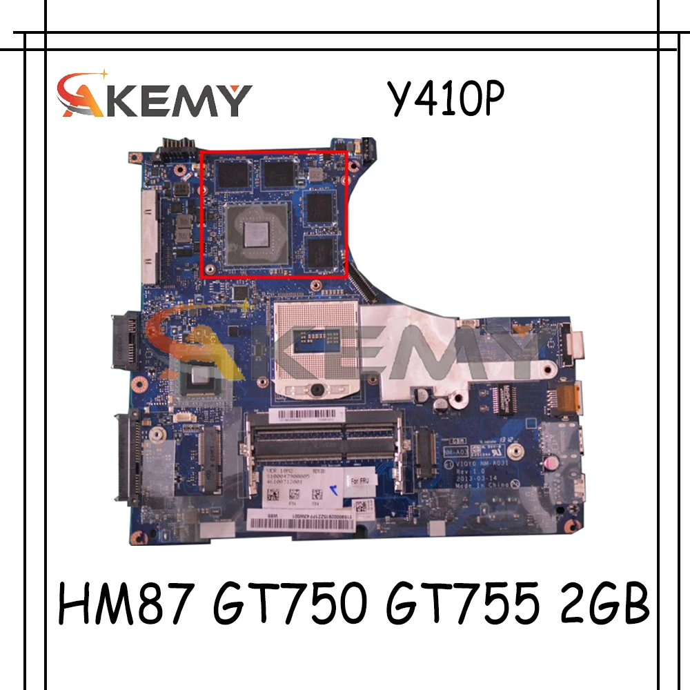 

Для Lenovo Y410P Материнская плата ноутбука VIQY0 NM-A031 материнская плата PGA947 HM87 GPU GT750 GT755 2 Гб протестированы 100% работающая материнская плата