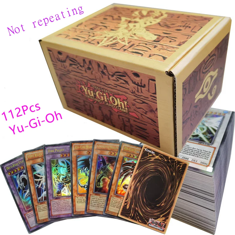 Cartas de Anime de Yu Gi Oh, 112 Uds., cartas hologr&aacute;ficas en ingl&eacute;s, juego de batalla de soldado gigante, yu-gi-oh Ni&ntilde;os juguete para regalo-0