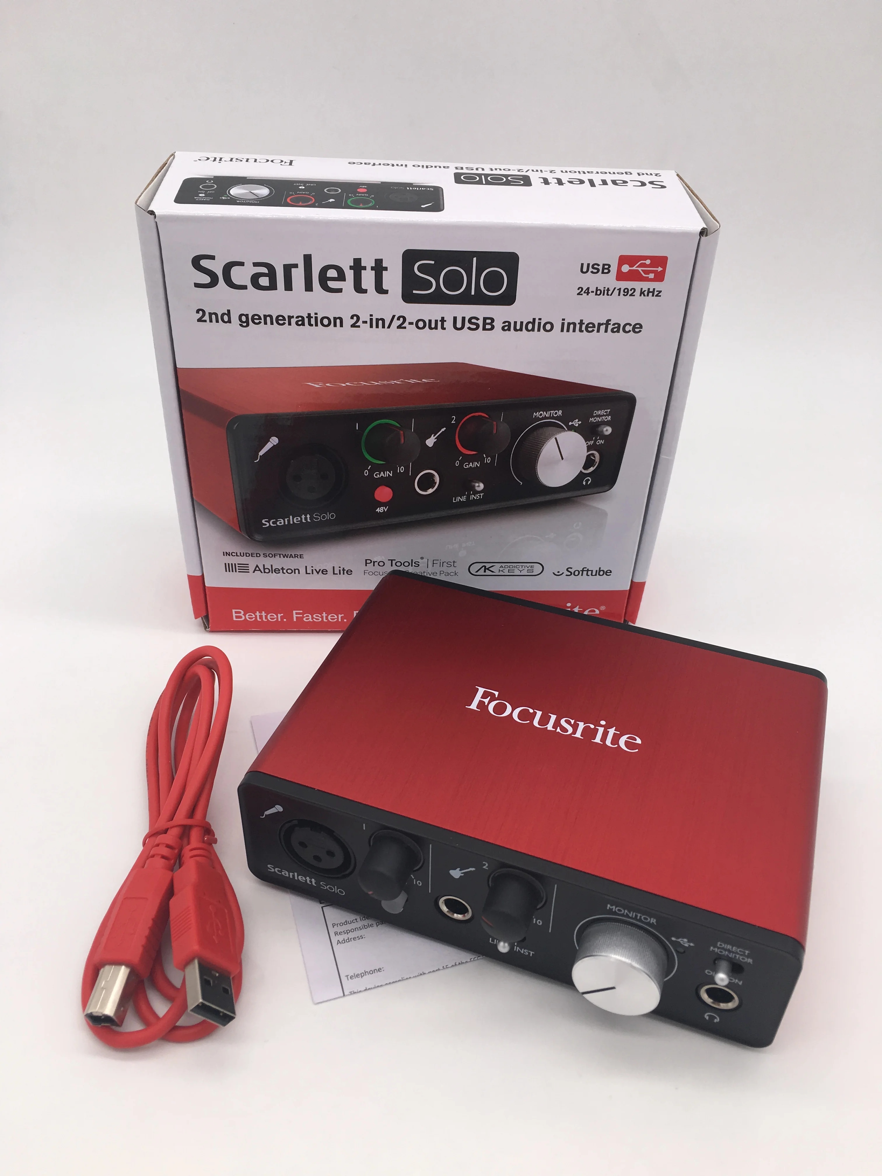 Модернизированный Focusrite Scarlett Solo(2nd gen) 2 входа 2 Выход USB аудио интерфейс звуковая карта для записи микрофона гитары