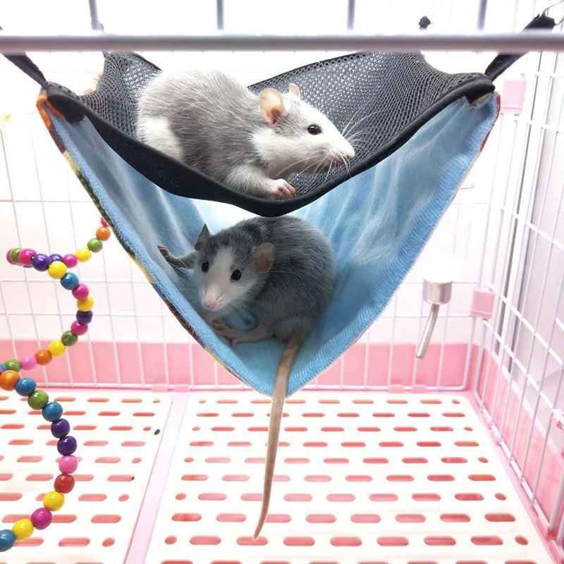 2Pcs Hamster Hook Hammock Chinchilla Ferrets Double-Layer Breathable Mesh Hanging Bed Nest Small Pet Comfort Cool | Дом и сад