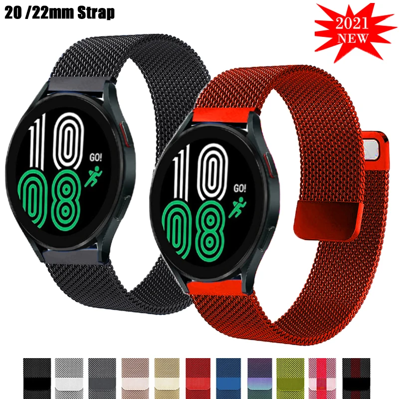 

Ремешок магнитный для Samsung Galaxy watch 4/Classic/3/Active 2/46 мм/42 мм, браслет для Gear S3 Frontier Huawei GT/Pro, 20/22 мм