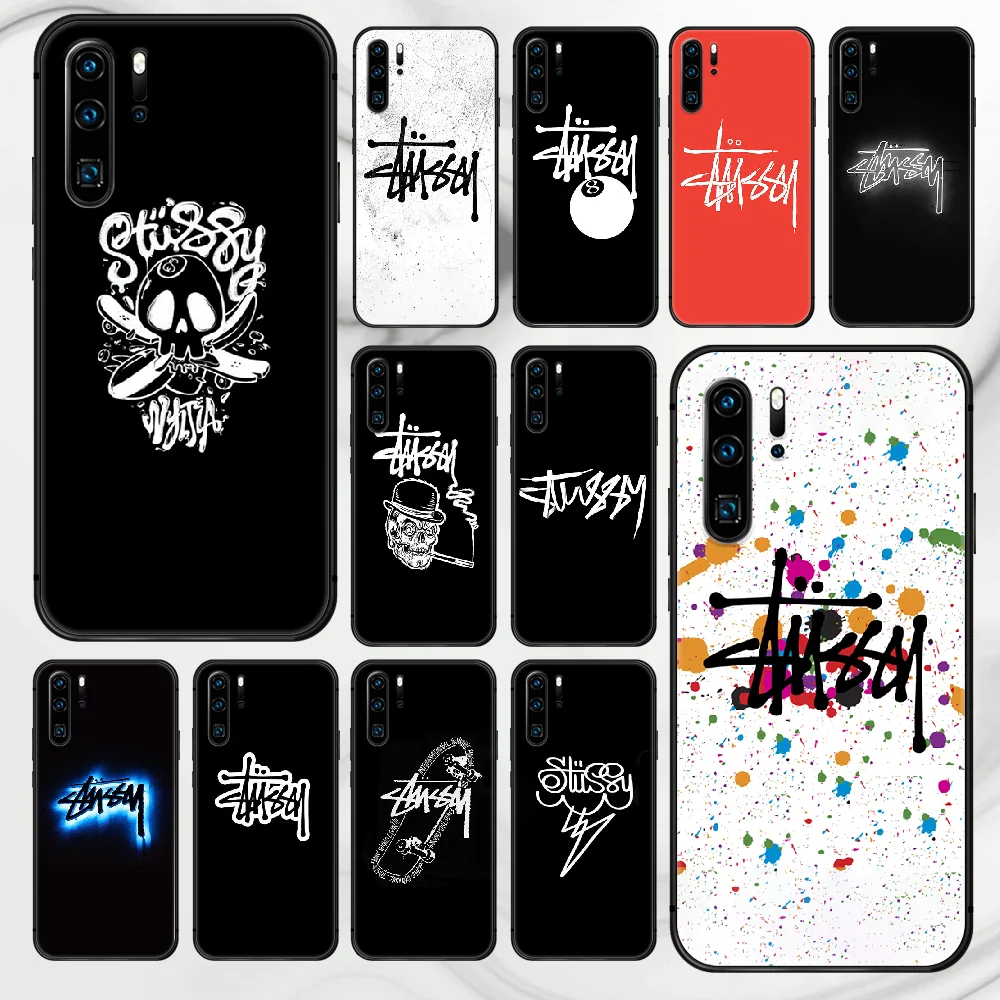 

Trendy brand art Phone Case For Huawei P Mate 10 20 30 40 Lite Pro smart Z 2019 nova 5t black Cover 3D Prime Painting Etui Tpu