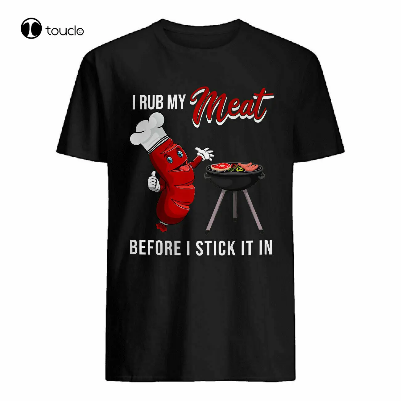 

I Rub My Meat Before I Stick In Funny Chef Bbq Grill Grilling Lover T-Shirt oversized tshirt