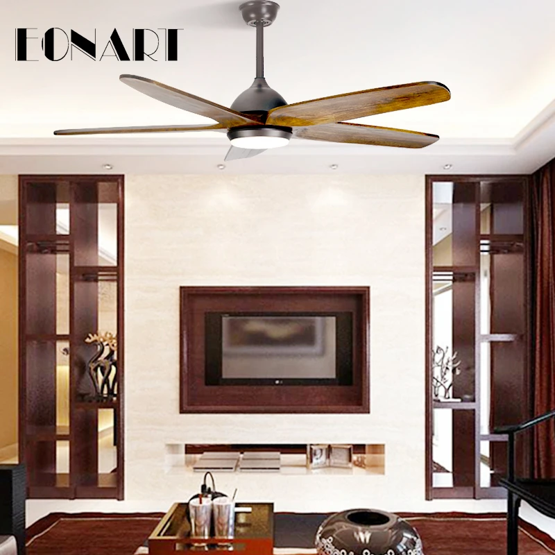 

60 inch led decorative lamps of ceiling fans with remote control modern fashion 110-220 volt fan Wood ceiling fans without light