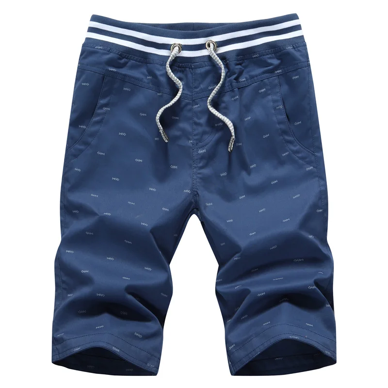 

White Shorts Men's Clothing Style Cotton Running Sport Shorts for Men Casual Summer Elastic Waist Solid Shorts Printed