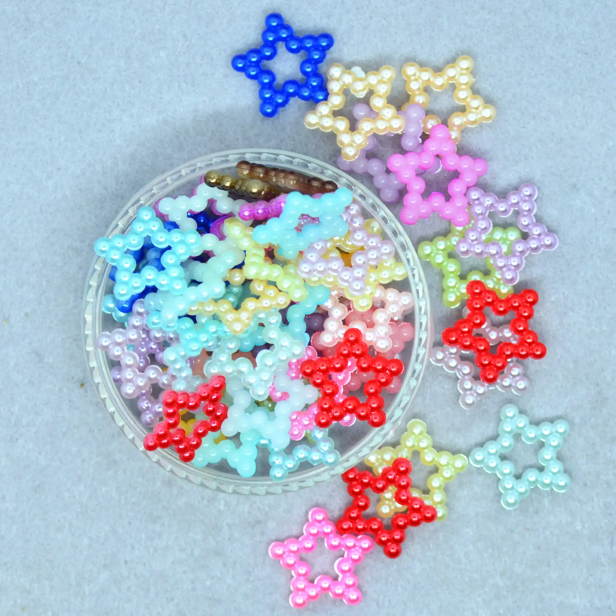 10 мм Смешанные Цвет головистой формы открытая футболка с жемчугом и Звездные