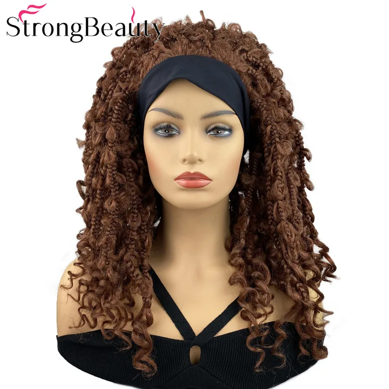 StrongBeauty Long Synthetic Wigs with Headband Ice Ribbon Women Wig 3/4 Half Hair