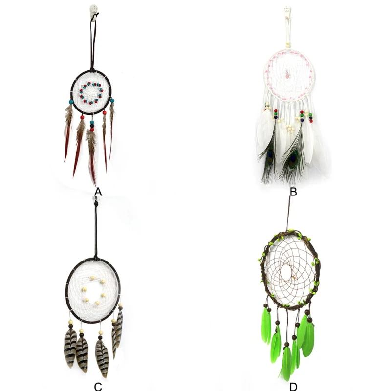 Подвесной белый кружевной цветок Ловец снов колокольчики Индиана перо подвеска