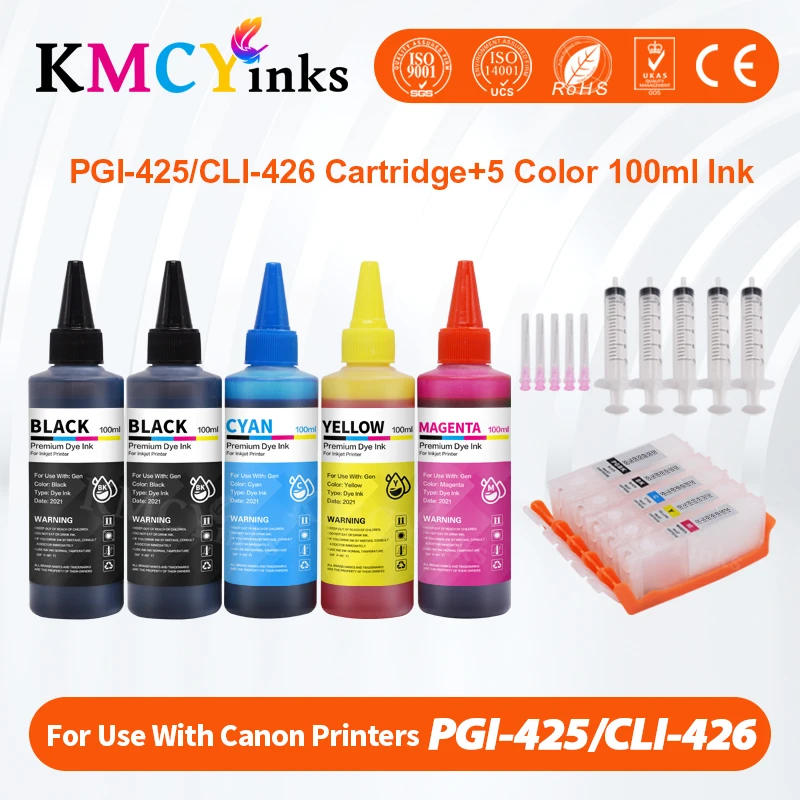 Чернильные картриджи kmcyink для принтера Canon MG5140 MG5240 MG5340 MG 5140 5240 5340 многоразовые PGI-425