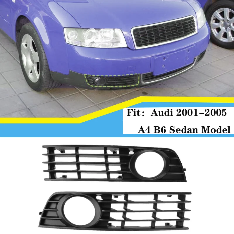 Left Right Front Bumper Lower Fog Light Grille Cover Car Styling Car Foglight Grill Grille For Audi A4 B6 2001-2005 8E0807681