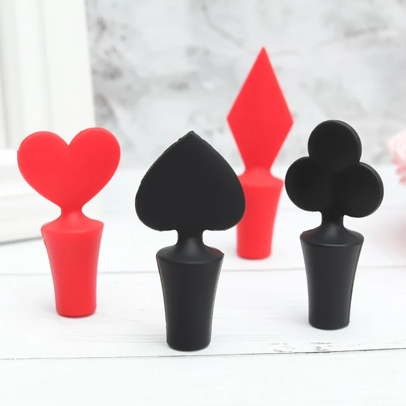 1 шт. мини бутылка для вина пробка покера пики в форме сердца пробки домашняя бар