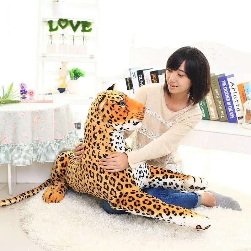 

43.3" Simulation Leopard Plush Toy Leopard Stuffed Animals Doll Pillow Kids Gift Cotton Gift Birthday Reward Padding