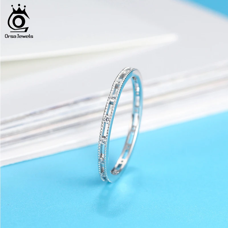 ORSA JEWELS серебряное обручальное кольцо для женщин AAAA из 100% серебра 925 пробы с
