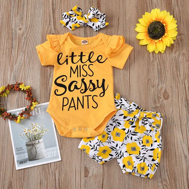 

Summer Princess Baby Girl Clothes Sweet Newborn Clothing Pink Tops and Shorts Outfits 2PCS For Kids Baby Clothing