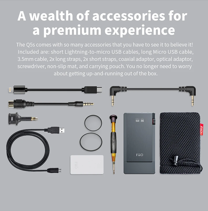 FiiO Q5s Bluetooth 5,0 AK4493EQ dsd-способный DAC& усилитель, USB усилитель DAC для iPhone/компьютера/Android/sony 2,5 мм 3,5 мм 4,4 мм