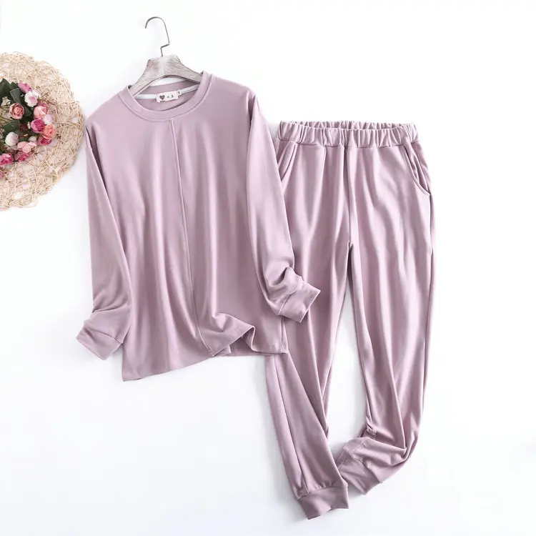 Fdfklak Derong Velvet Keep Warm Loungewear Women's Set Pyjamas Mujer 2021 Autumn Winter New Long Sleeve Trousers Pajamas