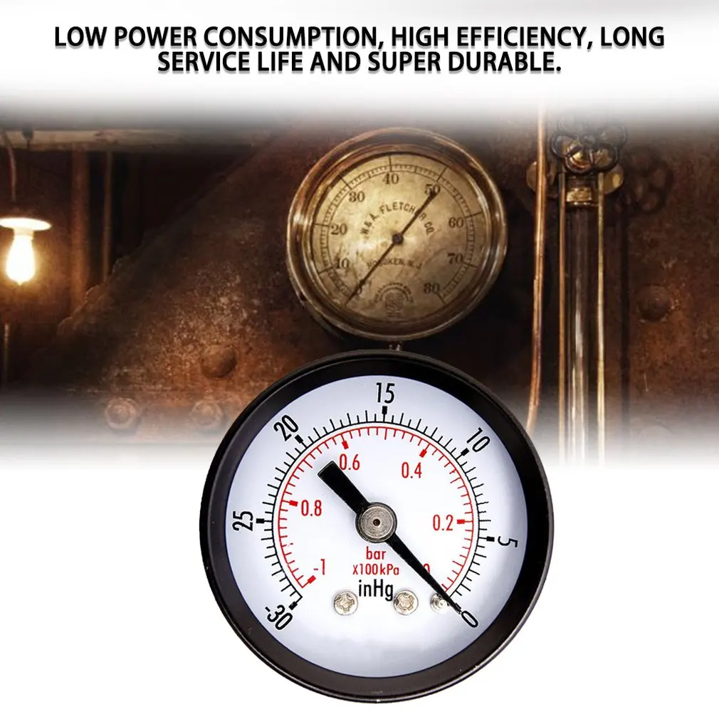 1-1/2 &quotсухой утилиты Мини Вакуумный Давление датчик Blk. Сталь 1/4&quot сзади по центру