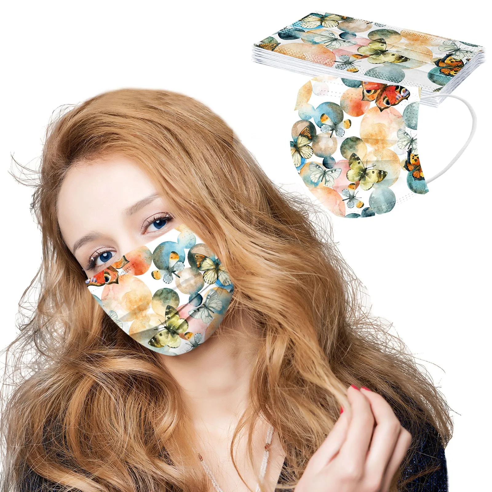 

10pc Women Protec Face Mask Disposable Butterfly Mask For Mouth Cover 3-layer Breathable Black Masks Adult Decoration