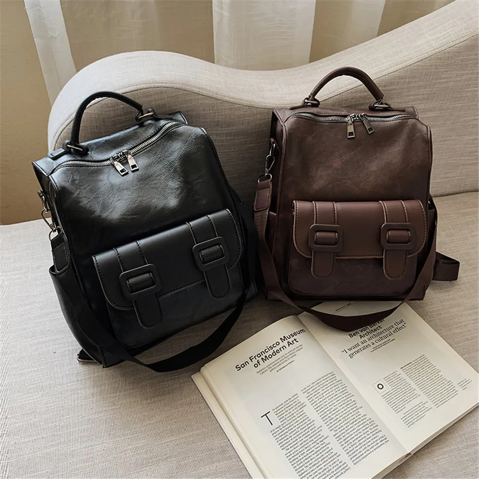 Вместительный женский рюкзак из искусственной кожи модные ранцы для школы и