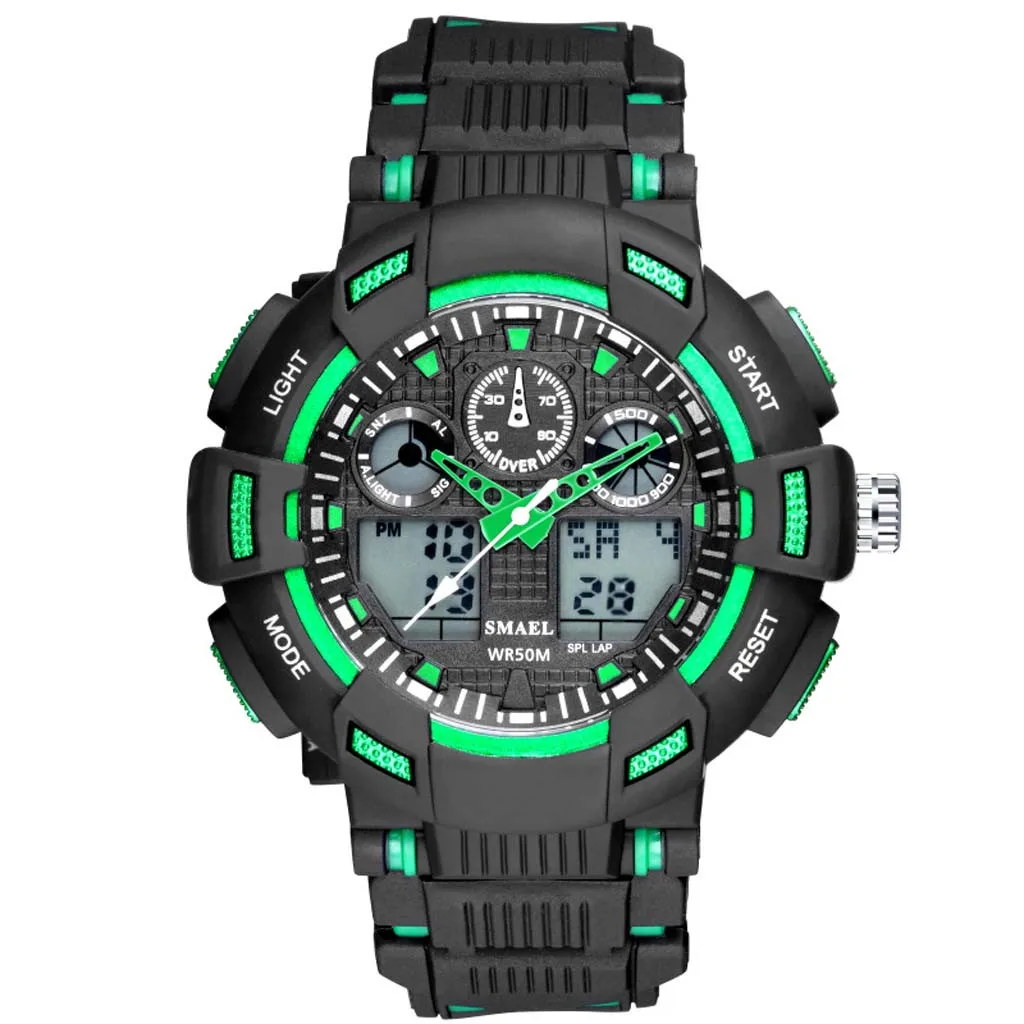 

Outdoor 50M Waterproof Sports Men Watch Couple Fashion Popular Men's Multi-Functional LED Electronic Watchs For G Style Shock