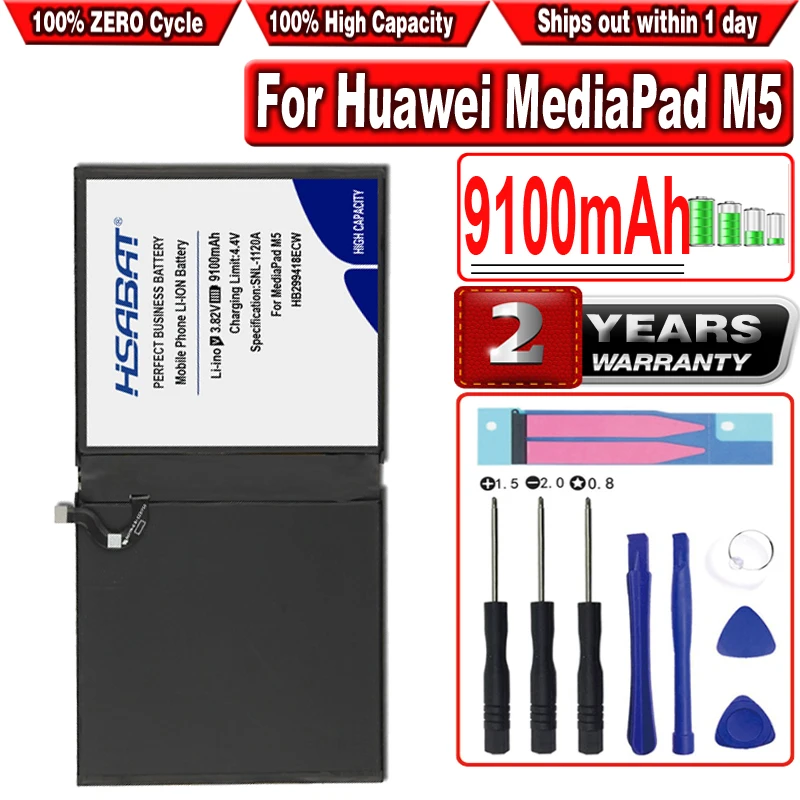 

HSABAT 9100mAh HB299418ECW Battery for Huawei MediaPad M5 CMR-W19 CMR-AL09
