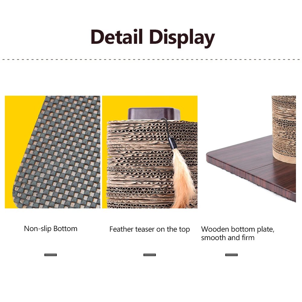 Игрушки для кошек гофрированный бумажный кошачий скребок с пером котенка